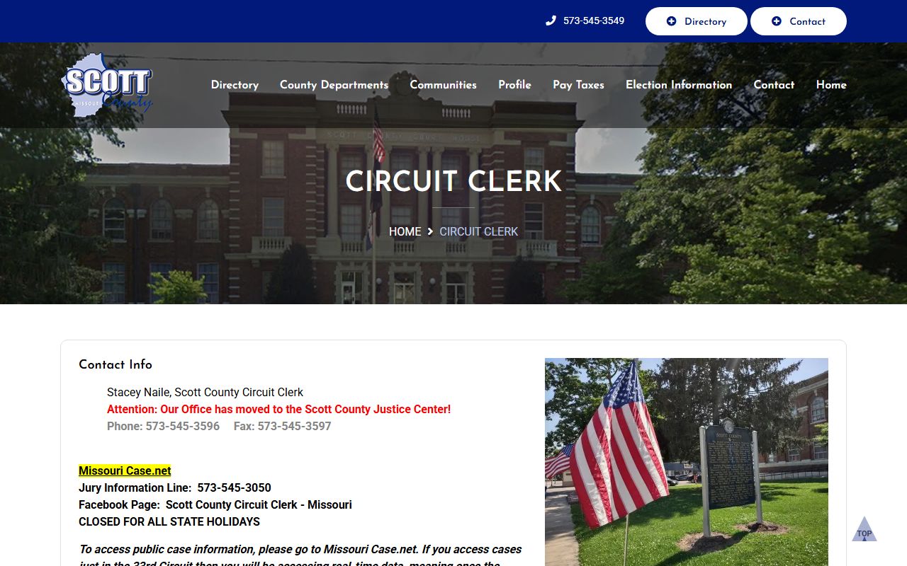 Scott County Circuit Clerk records page