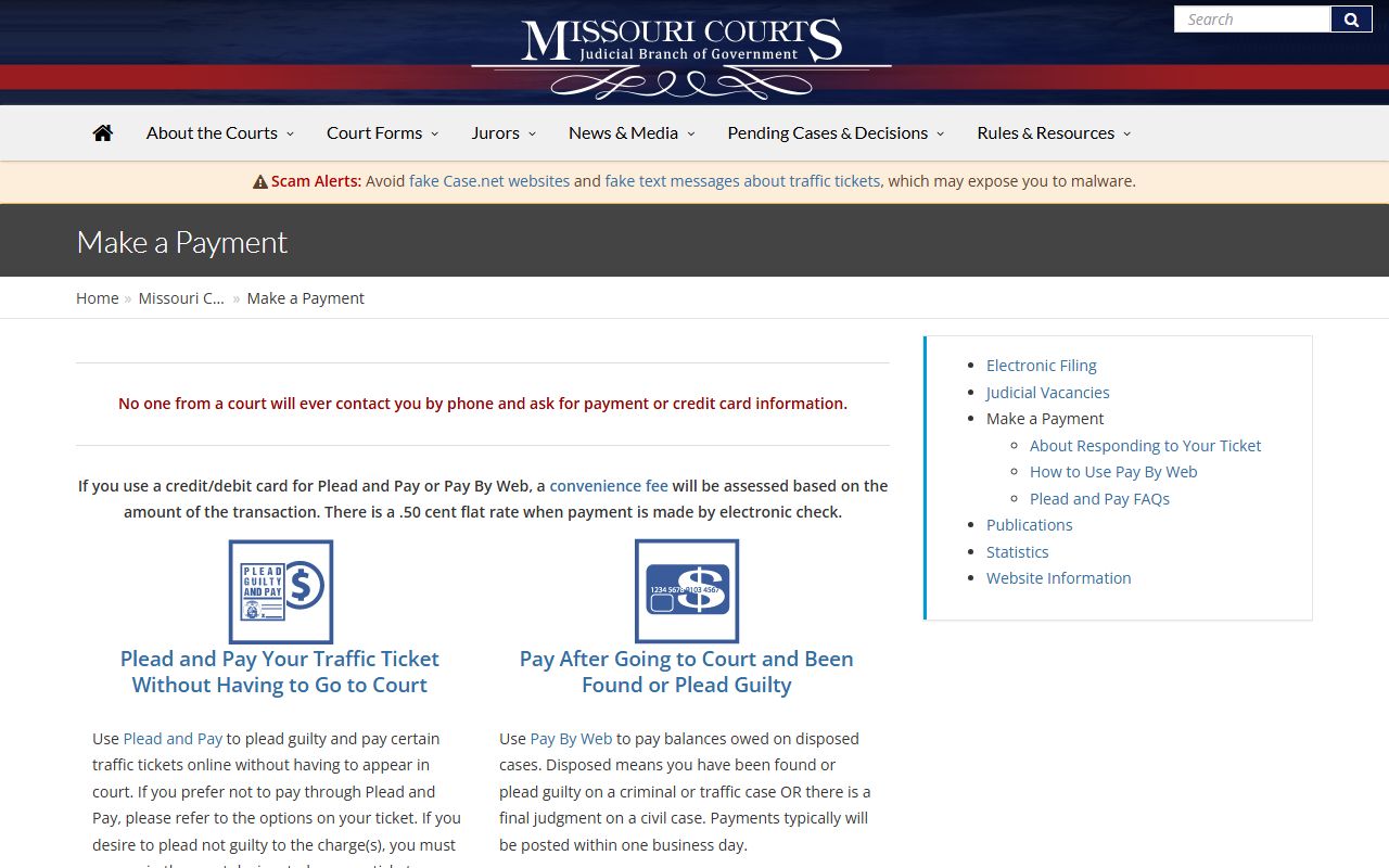 Scott County court dockets Pay By Web and Plead and Pay
