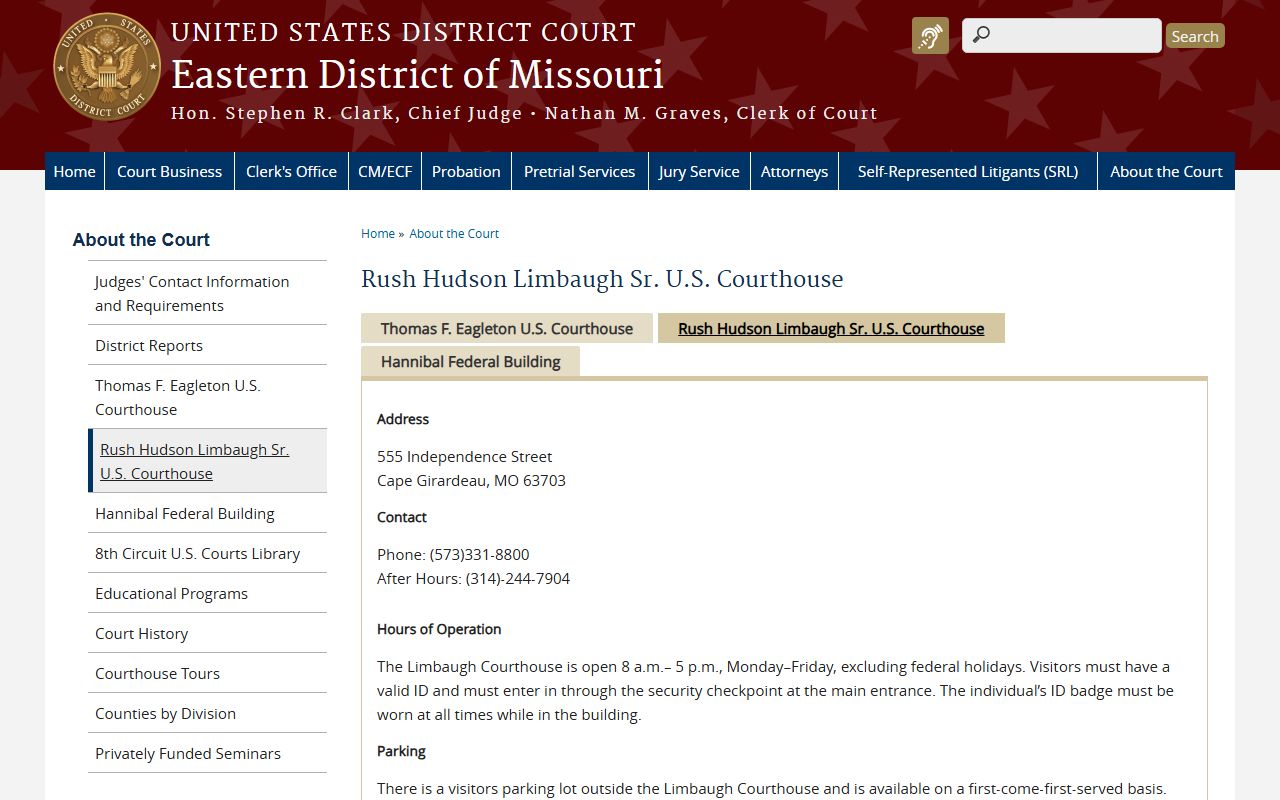 Scott County Circuit Court records and Cape Girardeau federal courthouse