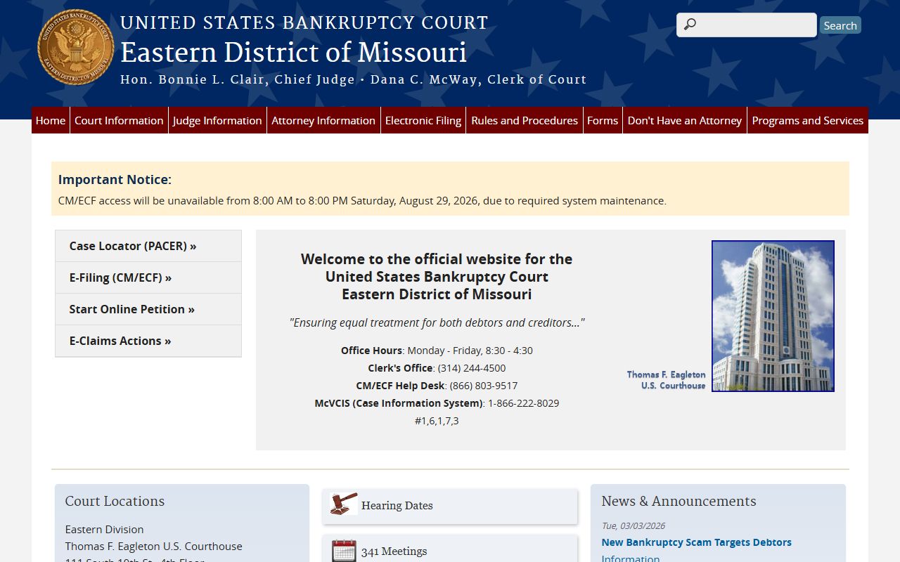 Scott County Circuit Court records and Eastern District bankruptcy court