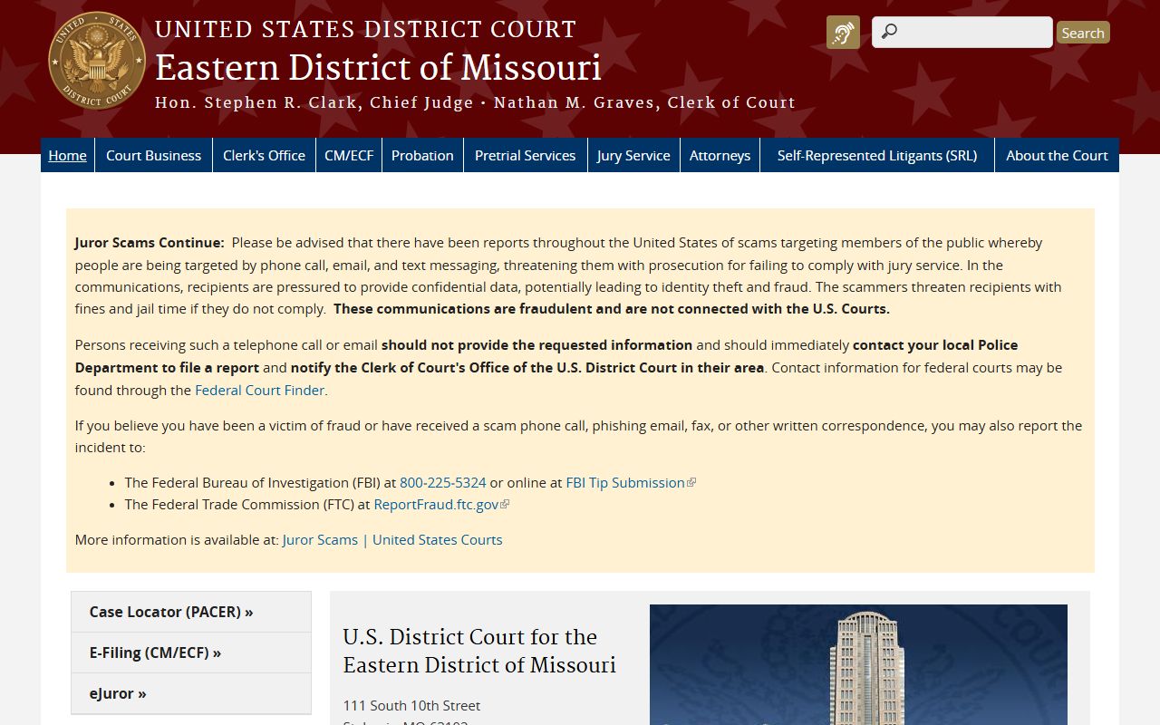 Scott County Circuit Court records and federal court distinction